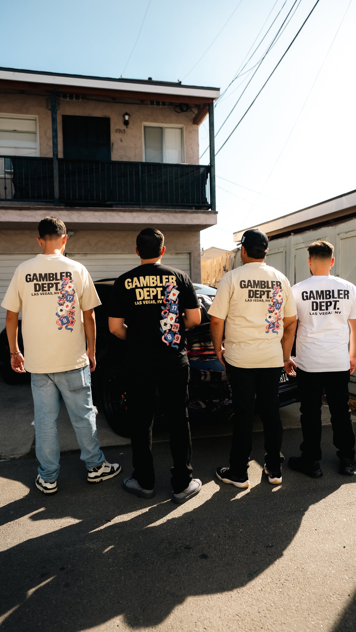 Gambler DPT crew showing front and back shirt graphics